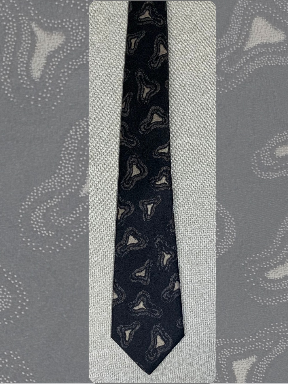 Adolfo Black Organic Geometric Tonal Necktie